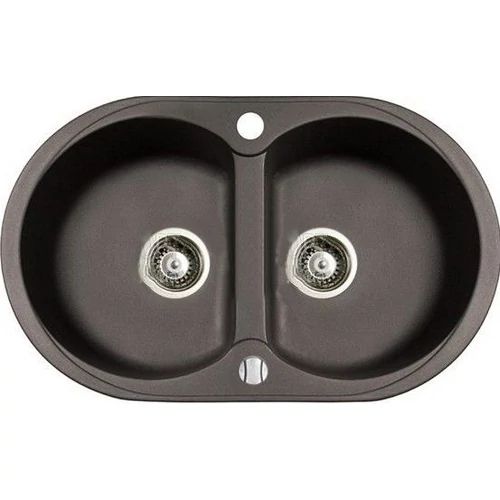 Marmorin DURO kétmedencés gránit mosogató, fekete 130 203 002