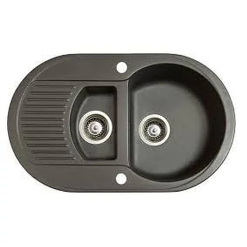 Marmorin DURO egymedencés gránit mosogató, gyümölcsmosóval csepegtetővel, fekete 130 513 002 