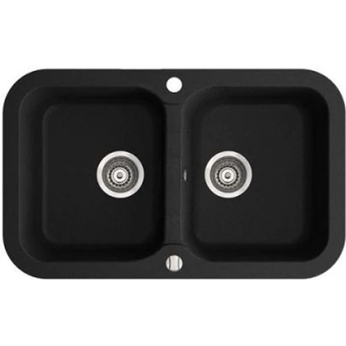 Marmorin IGNIS kétmedencés gránit mosogató, fekete 435 203 002