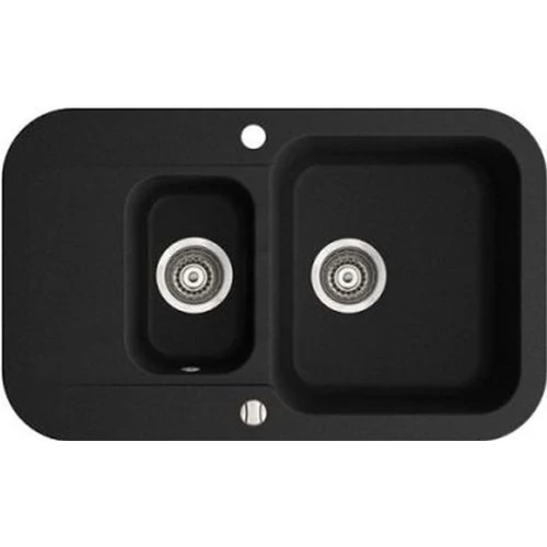 Marmorin IGNIS kétmedencés gránit mosogató, fekete 435 203 002