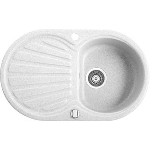 Marmorin KORUND egymedencés gránit mosogató, csepegtetővel, fehér 190 113 006