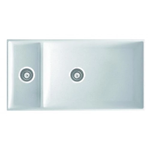 Marmorin OLWIN I egymedencés gránit mosogató, gyümölcsmosóval, fehér 525 500 006