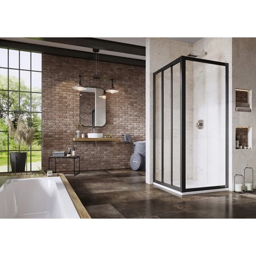 Ravak Fix zuhanyfal APSS-90 198 fekete+Transparent üveg - 940703R2Z1