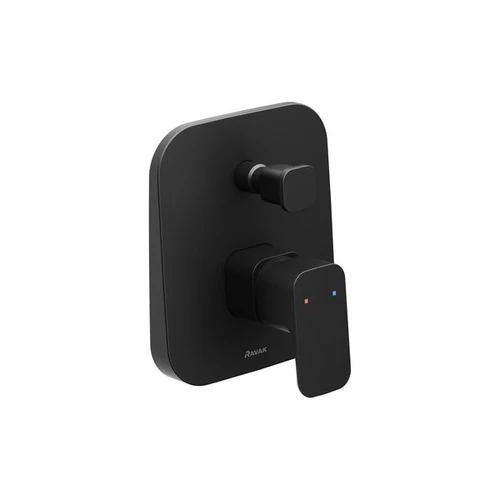 Ravak TD F 061.20, 10° Free black falba süllyesztett csaptelep váltóval, belső egységgel X070156