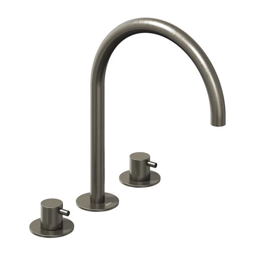 Ravak ES 018.20GB Álló mosdócsaptelep, 3 furatos 270 mm, leeresztő nélkül - Graphite Brushed X070312