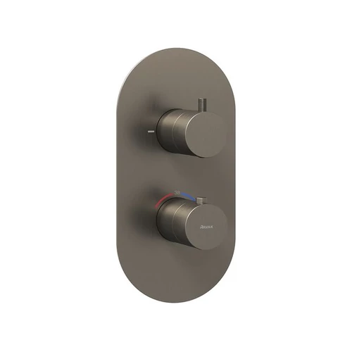Ravak ES 063.20GB.O2.RB07C Falba süllyesztett termosztátos csaptelep, kétutas, beslő egység nélkül - Graphite Brushed X070323