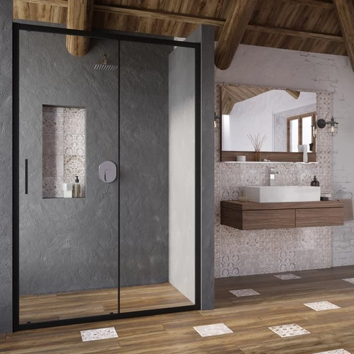 Ravak Blix Slim Zuhanyajtó BLSDP2-120 fekete +Transparent X0PMG0300Z1