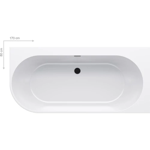 Ravak Akrilkád Freedom Corner bal 1700x800 fehér, KRÓM túlfolyóval XC00100041