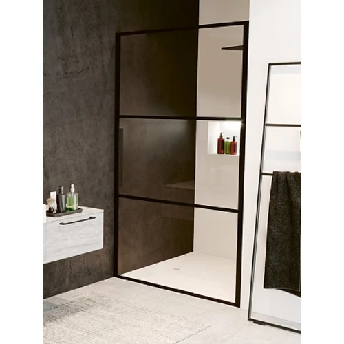 Riho Grid GB101 80 cm zuhanyajtó, fekete GB1080000