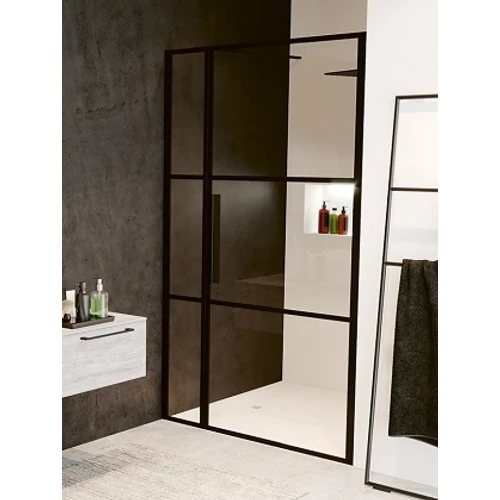 Riho Grid GB104 110 cm zuhanyajtó, fekete GB1110000