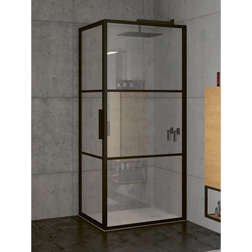 Riho Grid GB201 100x100 cm zuhanykabin, fekete GB2100100