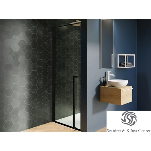 Riho Lucid GD101 80 cm-es matt fekete zuhanyajtó GD108B000