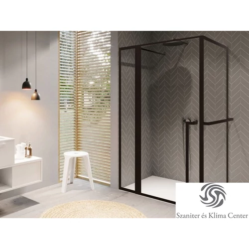Riho Lucid GD203 110x100 matt fekete zuhanykabin GD211B100
