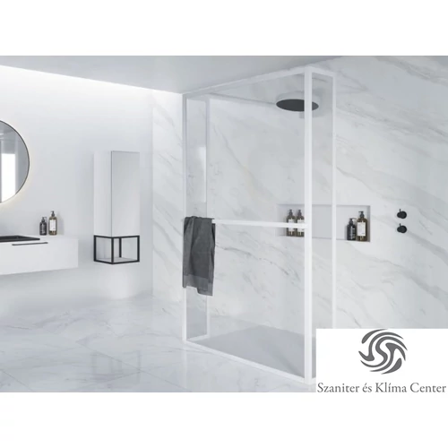 Riho Lucid GD404 90 cm-es matt fehér zuhanyfal GD309W030