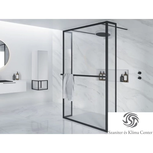 Riho Lucid GD404 100 cm-es matt fekete zuhanyfal GD310B030