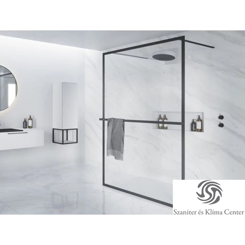 Riho Lucid GD401 120 cm-es matt fekete zuhanyfal GD312B000