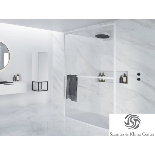 Riho Lucid GD401 120 cm-es matt fehér zuhanyfal GD312W000