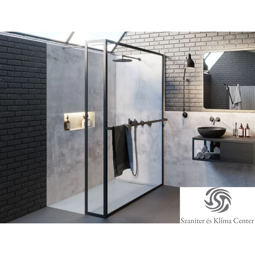 Riho Lucid GD402 120 cm-es matt fekete zuhanyfal GD412B030