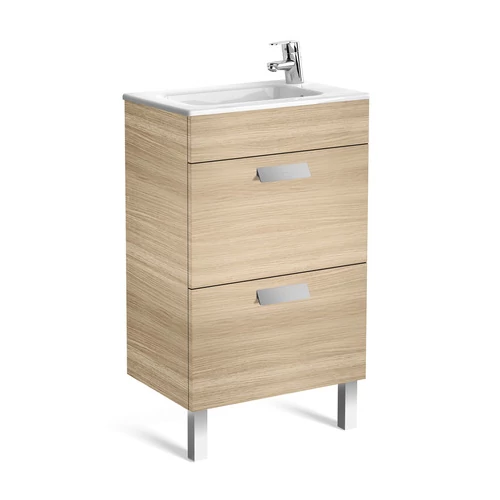 Roca Unik Debba Compact mosdószekrény 2 fiókkal és mosdóval (500) Tölgy - A855904155