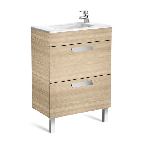 Roca Unik Debba Compact mosdószekrény 2 fiókkal és mosdóval (600) Tölgy - A855905155