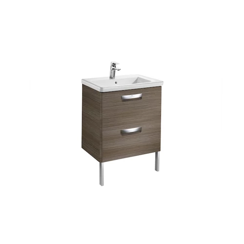 Roca Unik The Gap alsószekrény és mosdó (600mm) tíkfa színben - A855997150