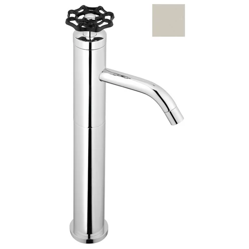 Sapho RHAPSODY magasított mosdócsaptelep, leeresztő nélkül, nikkel/fekete (5102LTT8)