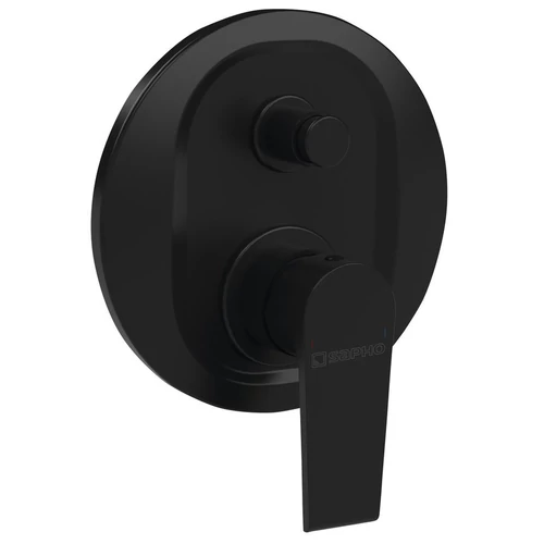 Sapho KAI falba süllyesztett zuhanycsaptelep, 2-irányú váltóval, zuhanyszett nélkül, matt fekete (KA42/15)