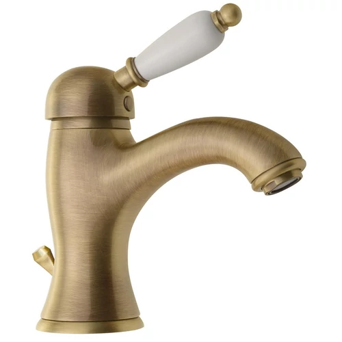 Sapho KIRKÉ mosdócsaptelep, automata leeresztővel, fehér kerámia karral, bronz (KI02BB)