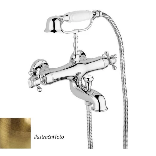 Sapho SASSARI fali termosztátos kádtöltő csaptelep, zuhanyszettel, bronz (SR292BR)