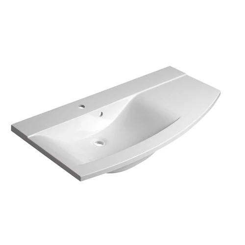 Sapho ARAS öntöttmárvány mosdó, balos, 105,2x50,5cm, fehér (91060)