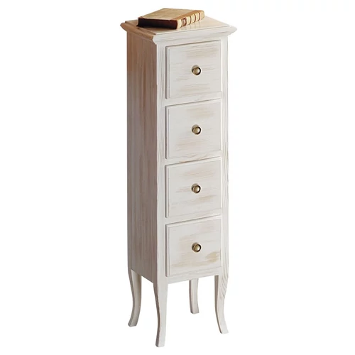 SAPHO RETRO alsószekrény, 4 fiókkal, 35x119x33cm, antik fehér (1694)