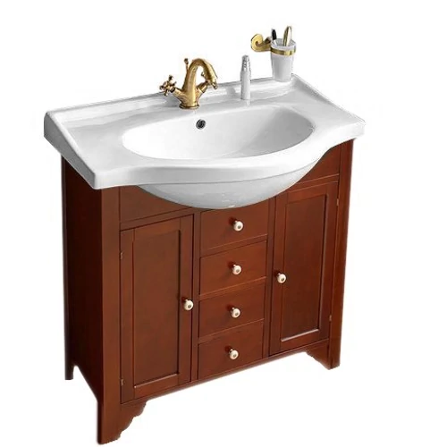 SAPHO GALLO WOOD GALANTA ORCHIDEA mosdótartó szekrény, 2 ajtóval, 3 fiókkal, 80x92x33cm, tömör fa/mahagóni (1695)