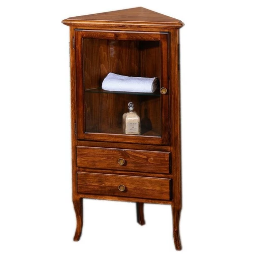 SAPHO RETRO állószekrény, 1 üvegajtóval, 2 fiókkal, balos, 60x120x47 cm, bükk (1701)