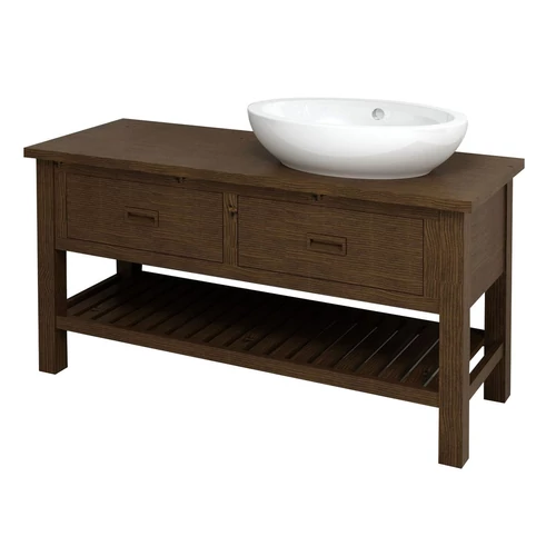 SAPHO BRAND mosdótartó szekrény, 2 fiókkal, 130x73x50cm, pácolt fenyő (BA131)