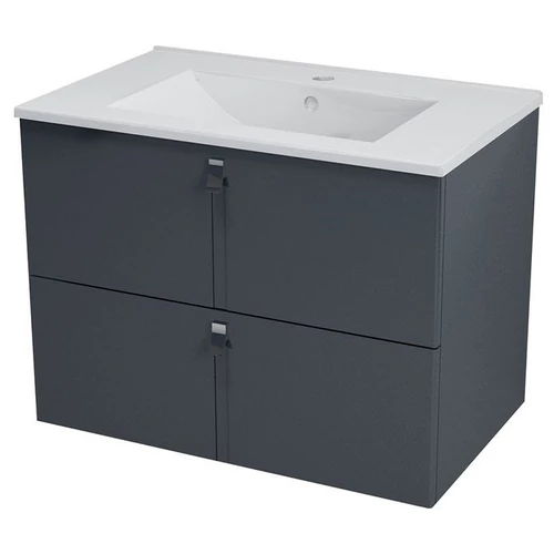 SAPHO MITRA mosdótartó szekrény, 2 fiókkal, 75,5x55x46cm, antracit (MT072)