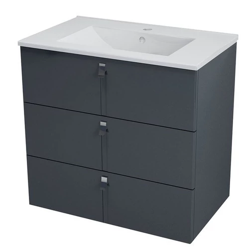 SAPHO MITRA mosdótartó szekrény, 3 fiókkal, 75,5x70x46cm, antracit (MT082)