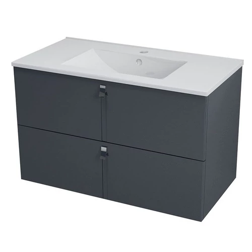 SAPHO MITRA mosdótartó szekrény, 2 fiókkal, 89,5x55x46cm, antracit (MT092)