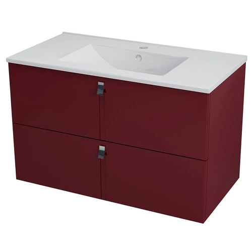 SAPHO MITRA mosdótartó szekrény, 2 fiókkal, 89,5x55x46cm, bordó (MT093)