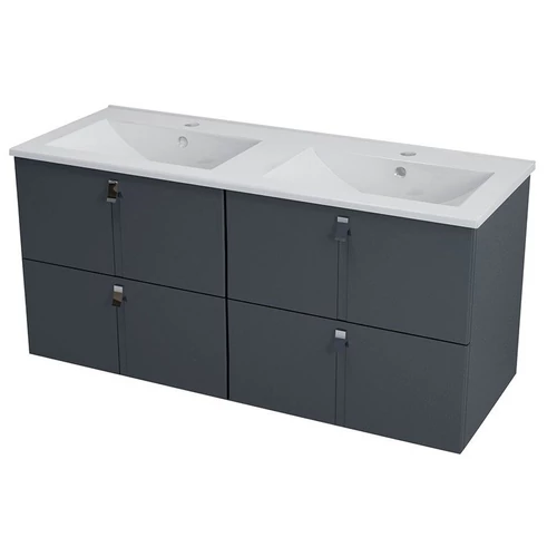 SAPHO MITRA mosdótartó szekrény, 4 fiókkal, 121,5x55x46cm, antracit (MT122)