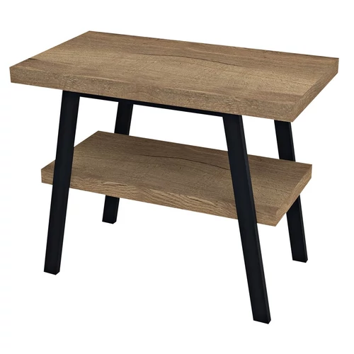 SAPHO TWIGA mosdótartó asztal, 100x72x50cm, matt fekete/roveri tölgy (VC442-100-4)