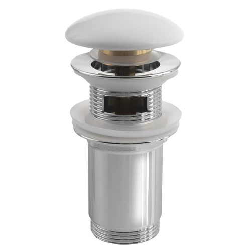 SAPHO klik-klak mosdólefolyó túlfolyóval, 5/4“, matt fehér kerámia fedéllel (AR902)