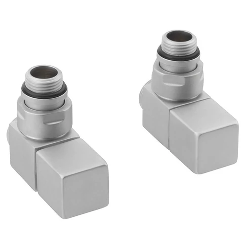 SAPHO CUBE csatlakozó készlet szett, sarokszeleppel, szögletes, ezüst (CP4520S)