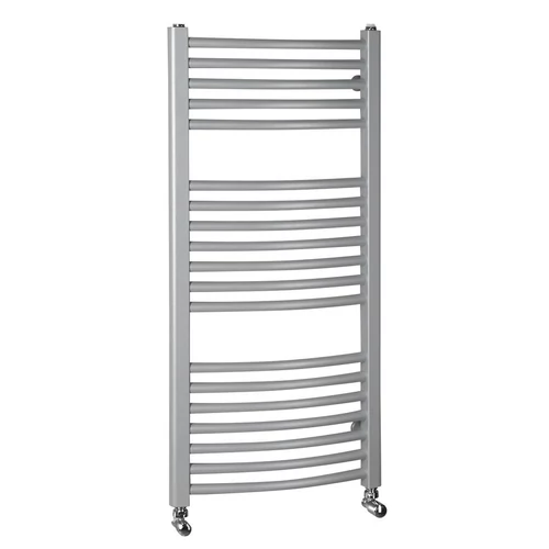 SAPHO AQUALINE ORBIT Fürdőszobai radiátor, íves, 450x990mm, 432W, struktúrált ezüst (ILA94E)