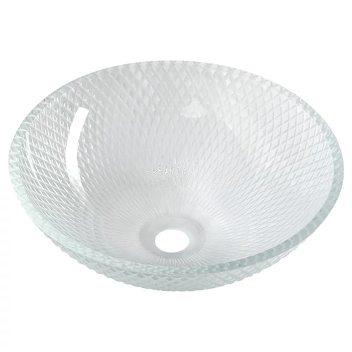 SAPHO BEAUTY PUKETA gravírozott üvegmosdó, átm:42cm, transzparent üveg (TY165)