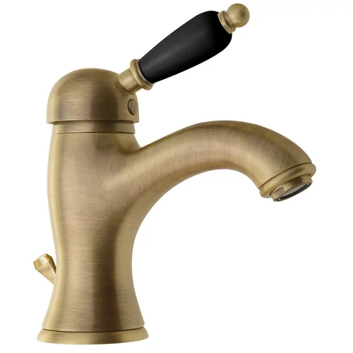 SAPHO KIRKÉ mosdócsaptelep, automata leeresztővel, fekete kerámia karral, bronz (KI02NB)