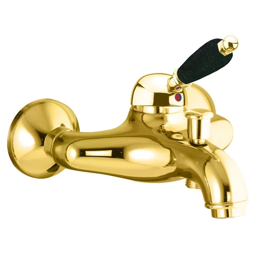 SAPHO KIRKÉ kádtöltő csaptelep zuhanyszett nélkül, fekete kerámia karral, arany (KI10NZ)