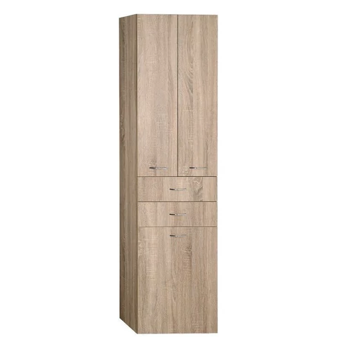 SAPHO AQUALINE ZOJA állószekrény fiókkal, szennyeskosárral, 50x184x29cm, platina tölgy (51295)