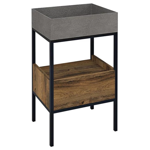 SAPHO SKARA mosdótartó szekrény fiókkal, matt fekete kerettel, 47,5x36,5cm, Collingwood tölgy (CG001-1919)