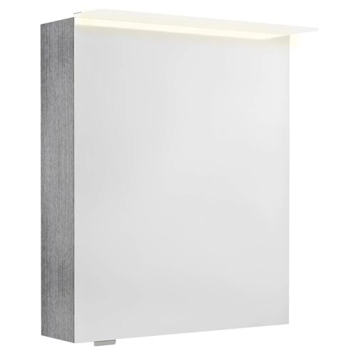 SAPHO LINEX tükrösszekrény LED világítással, jobbos/balos, 60x70x15cm, ezüst tölgy (LX060-0011)
