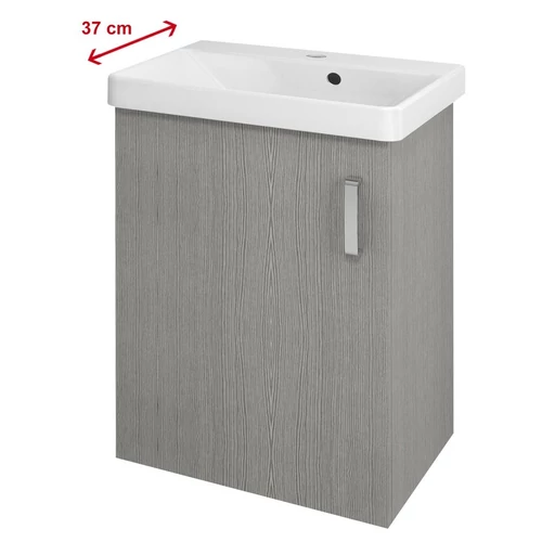 SAPHO THEIA mosdótartó szekrény, 1 ajtóval, 51x70x35cm, ezüst tölgy (TH057-1111)